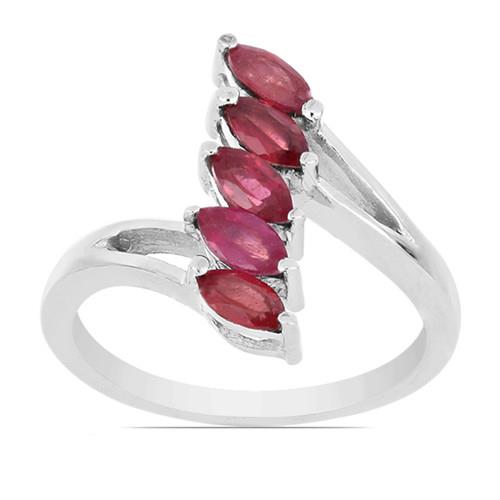 0.85 CT GLASS FILLED RUBY STERLING SILVER RINGS #VR015280